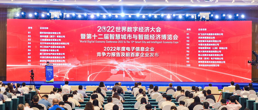 Congratulations! Hongfa Group on being listed again as one of the top 100 enterprises in China's electronic information competitiveness in 2022!